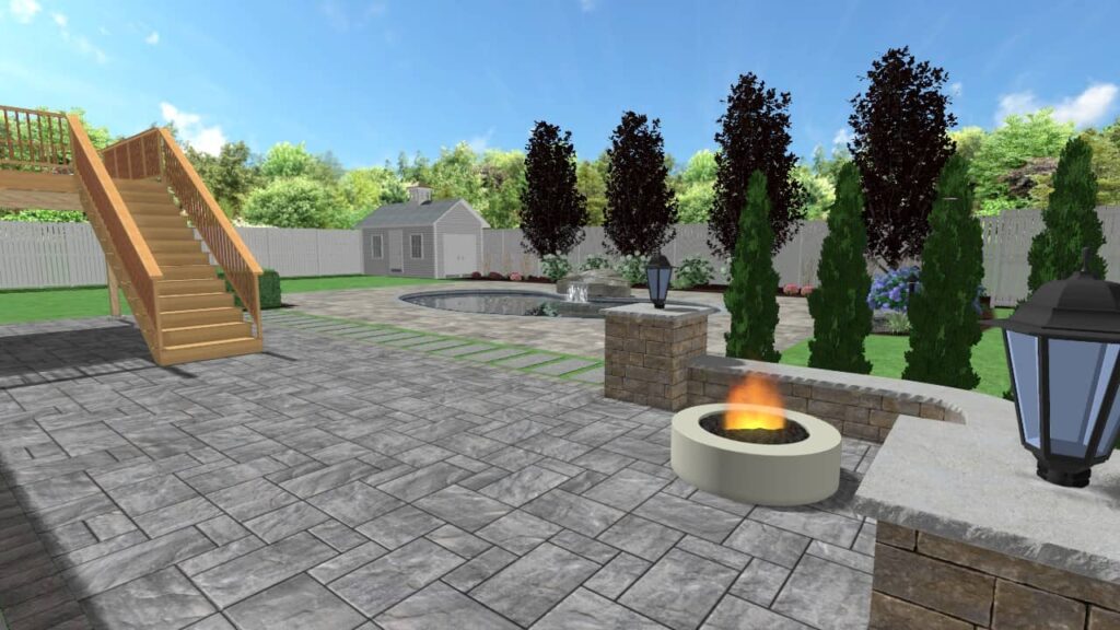 3-D Landscape design of backyard