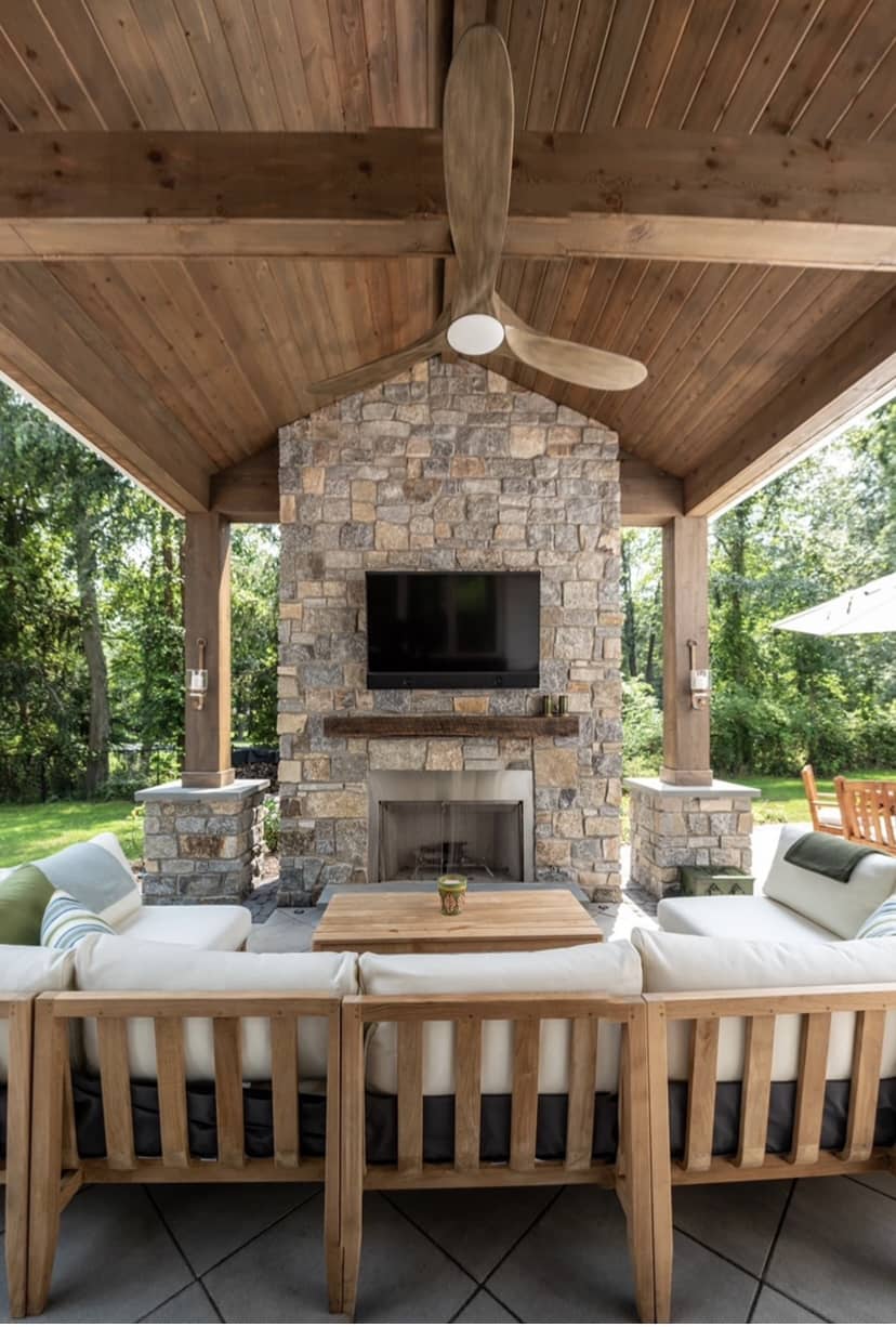 An outdoor fireplace is the perfect addition to your outdoor patio