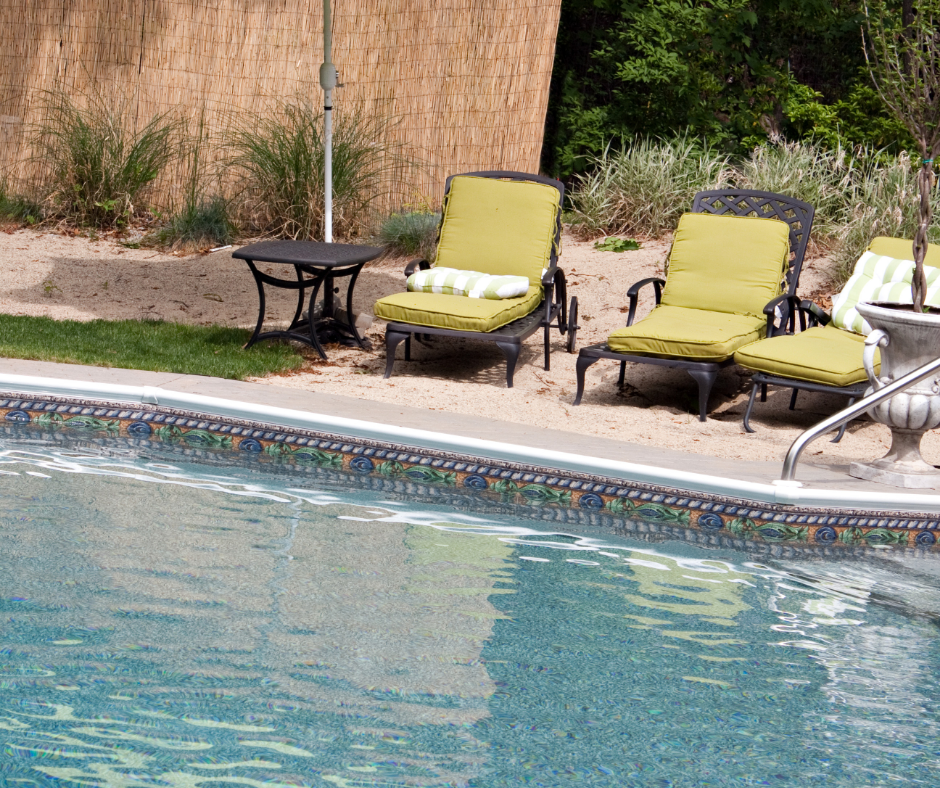 in-ground pool installation and patio furniture