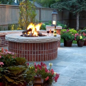 outdoor fire pit for urban landscape design in Boston